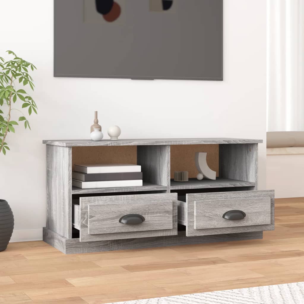 Έπιπλο Τηλεόρασης Γκρι Sonoma93x35,5x45 εκ. από Επεξεργ. Ξύλο 3