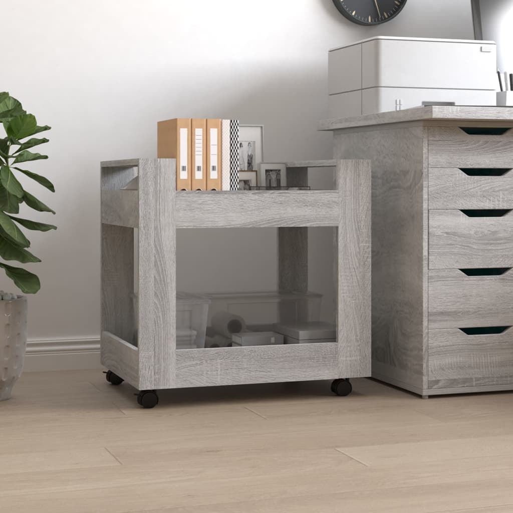 Γραφείο Τρόλεϊ Sonoma Γκρι 60x45x60 εκ. από Επεξεργασμένο Ξύλο 1