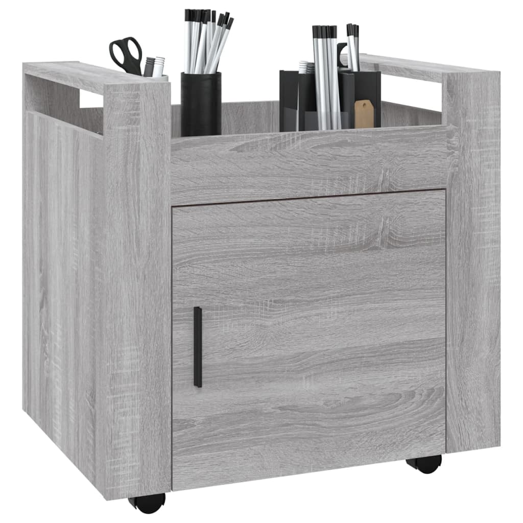 Γραφείο Τρόλεϊ Sonoma Γκρι 60x45x60 εκ. από Επεξεργασμένο Ξύλο 4