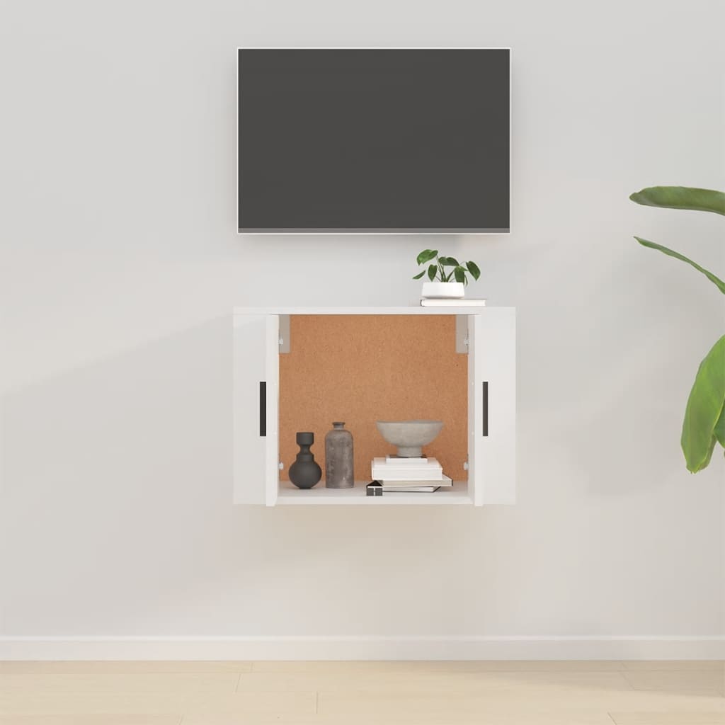 Έπιπλο Τηλεόρασης Επιτοίχιο Λευκό 57 x 34,5 x 40 εκ. 3