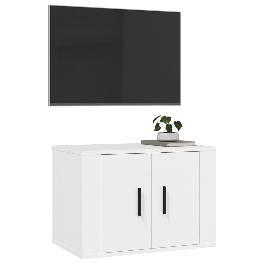 Έπιπλο Τηλεόρασης Επιτοίχιο Λευκό 57 x 34,5 x 40 εκ. 4