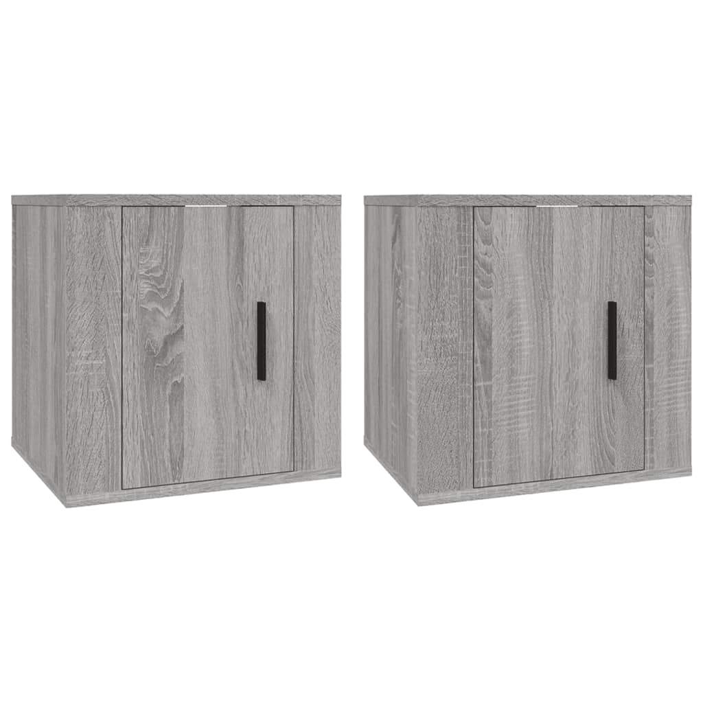 Έπιπλα Τηλεόρασης Επιτοίχια 2 τεμ. Γκρι Sonoma 40x34,5x40 εκ. 2