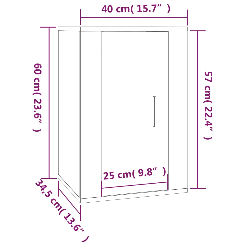 Έπιπλο Τηλεόρασης Επιτοίχιο Sonoma Δρυς 40x34,5x60 εκ. 11
