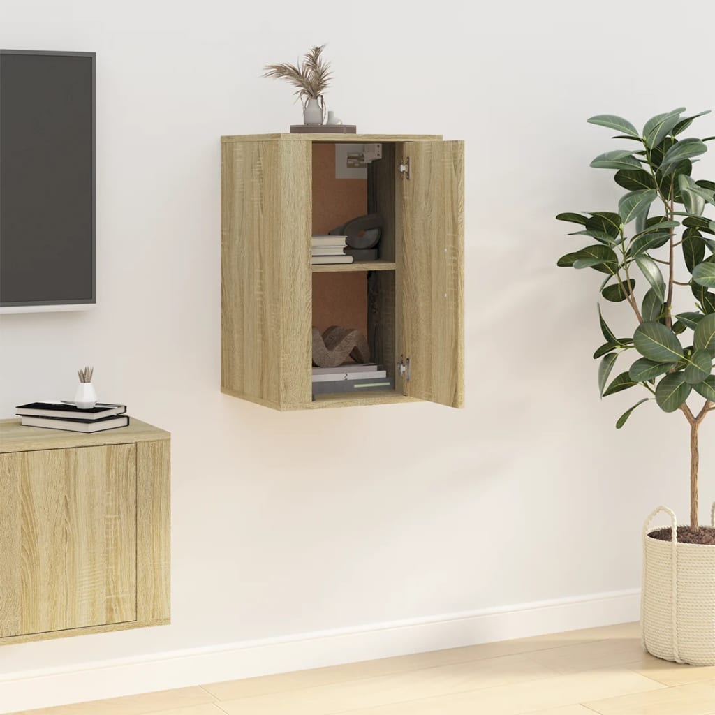 Έπιπλο Τηλεόρασης Επιτοίχιο Sonoma Δρυς 40x34,5x60 εκ. 4