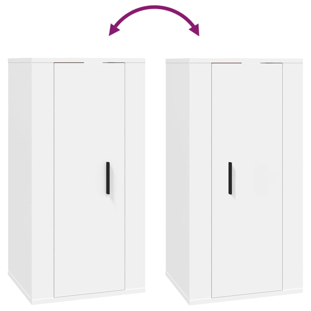 Έπιπλο Τηλεόρασης Επιτοίχιο Λευκό 40x34,5x80 εκ. 8