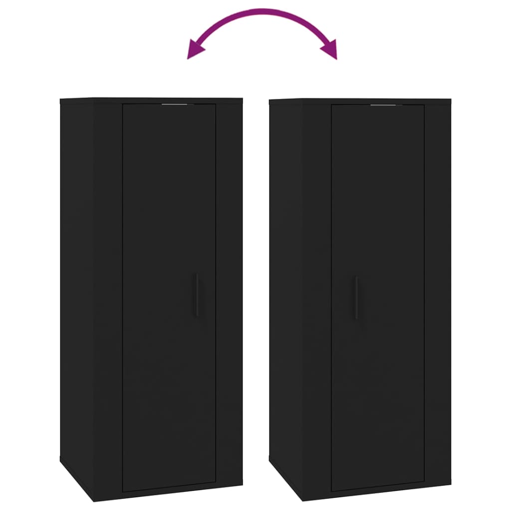 Έπιπλο Τηλεόρασης Επιτοίχιο Μαύρο 40x34,5x100 εκ. 8