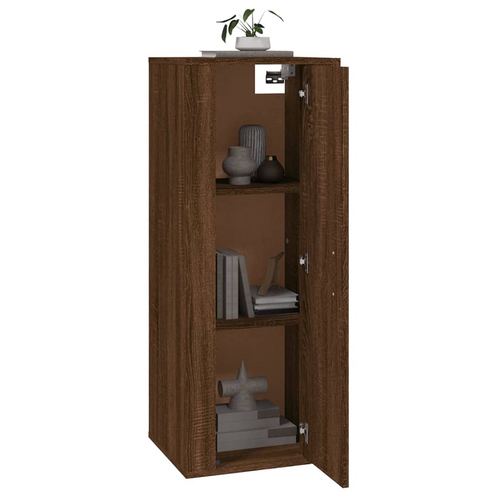 Έπιπλο Τηλεόρασης Επιτοίχιο Καφέ Δρυς 40x34,5x100 εκ. 3