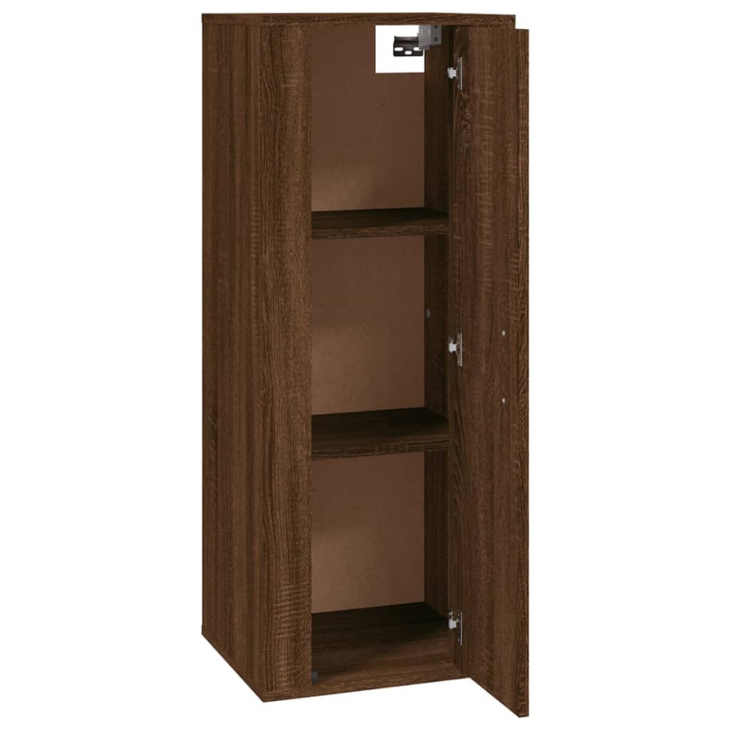 Έπιπλο Τηλεόρασης Επιτοίχιο Καφέ Δρυς 40x34,5x100 εκ. 7