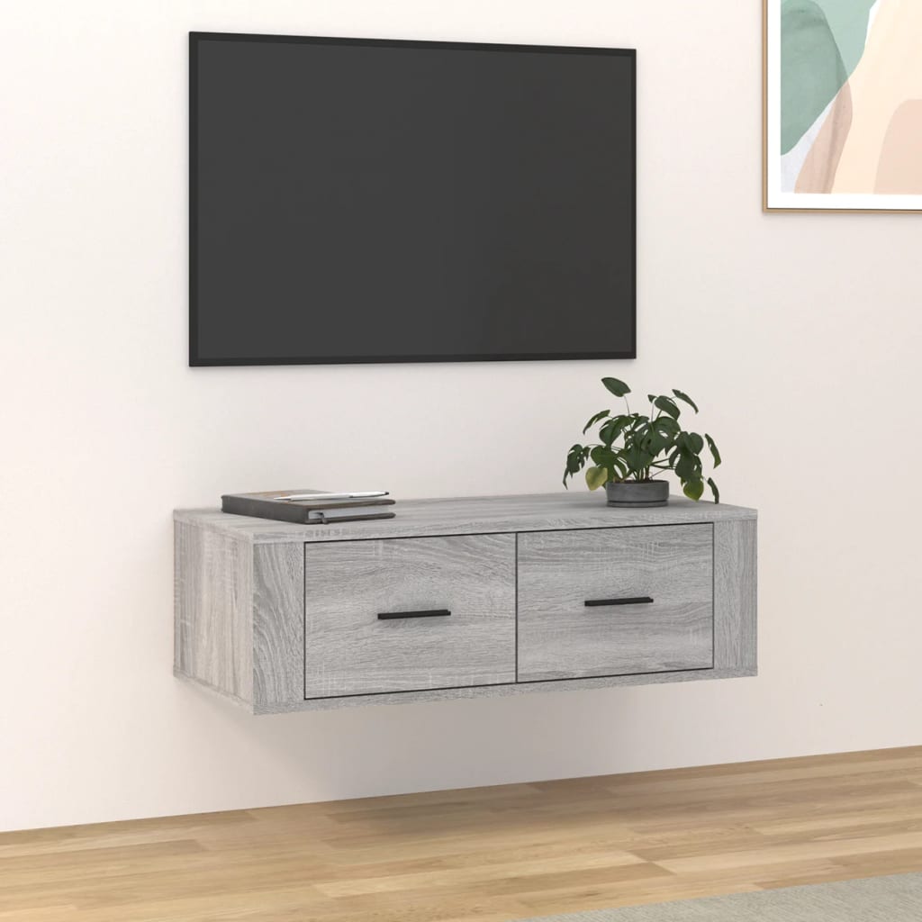Έπιπλο Τηλεόρασης Κρεμαστό Γκρι Sonoma 80x36x25 εκ. Επεξ. Ξύλο 1