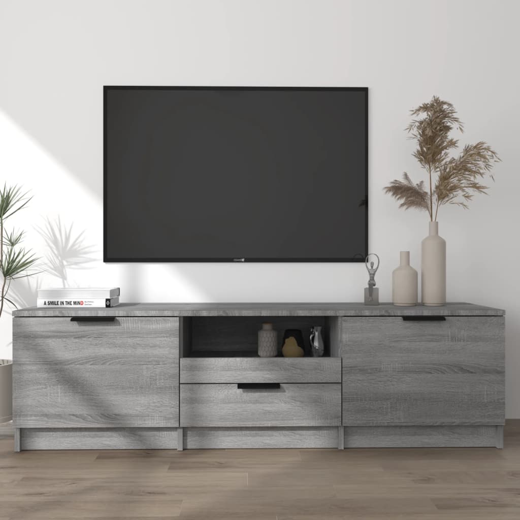 Έπιπλο Τηλεόρασης Γκρι Sonoma 140x35x40 εκ. Επεξεργασμένο Ξύλο 1