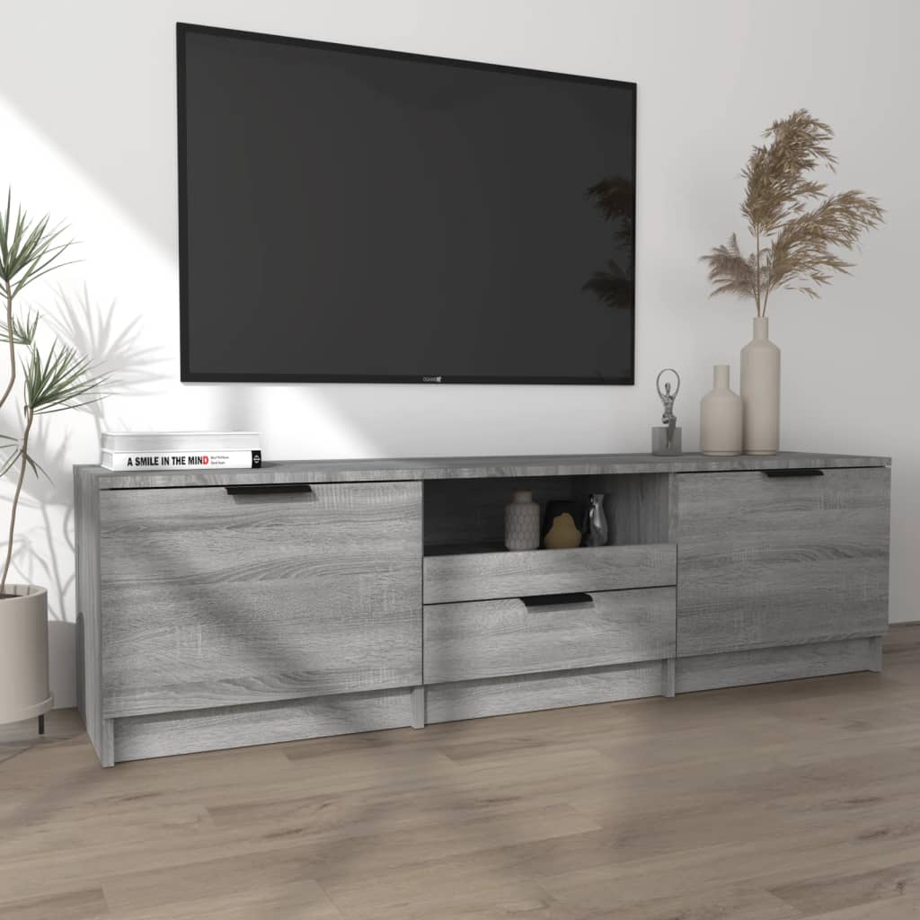 Έπιπλο Τηλεόρασης Γκρι Sonoma 140x35x40 εκ. Επεξεργασμένο Ξύλο 3