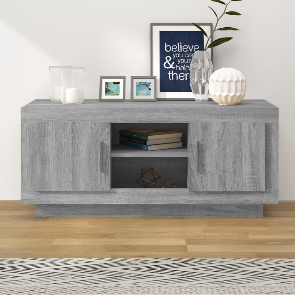 Έπιπλο Τηλεόρασης Γκρι Sonoma 102x35x45 εκ. από Επεξεργ. Ξύλο 1