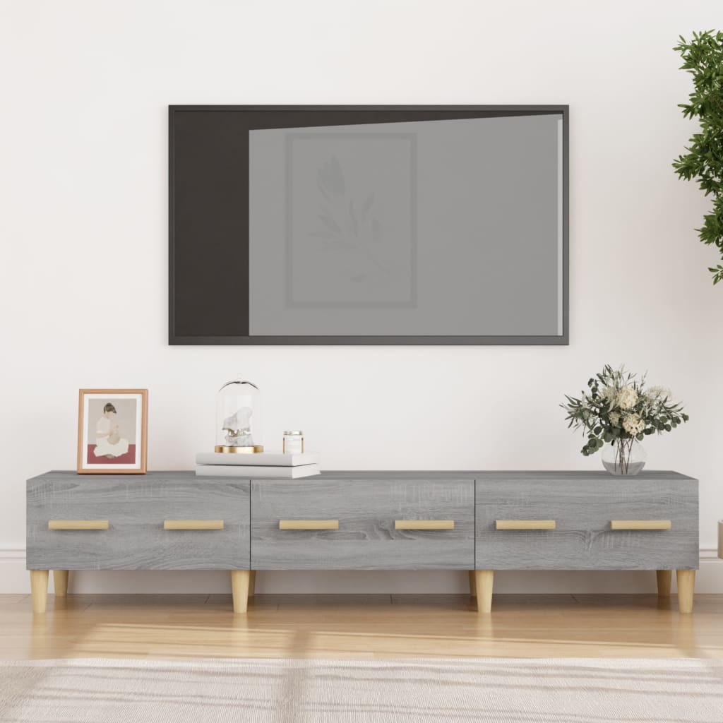 Έπιπλο Τηλεόρασης Γκρι Sonoma 150x34,5x30εκ. Επεξεργασμένο Ξύλο 1