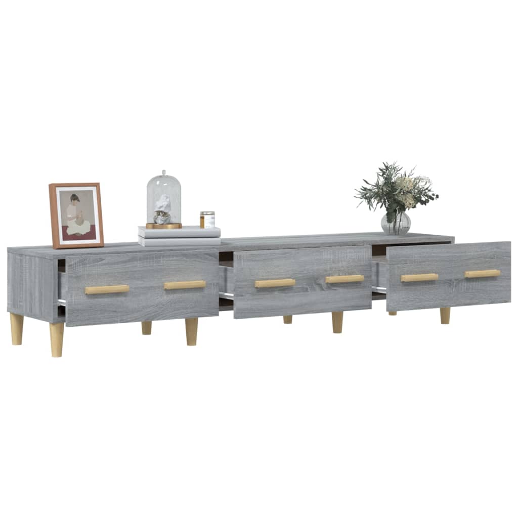 Έπιπλο Τηλεόρασης Γκρι Sonoma 150x34,5x30εκ. Επεξεργασμένο Ξύλο 4