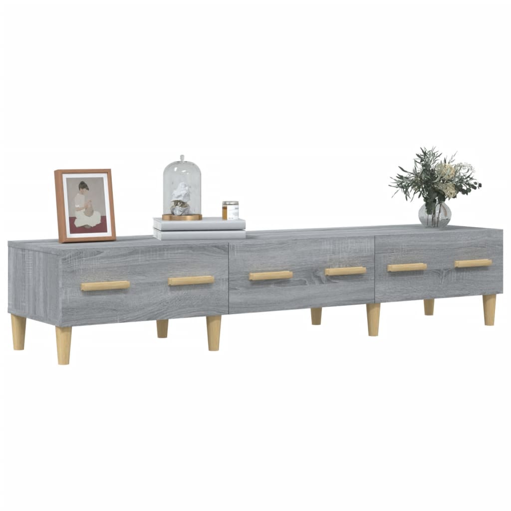 Έπιπλο Τηλεόρασης Γκρι Sonoma 150x34,5x30εκ. Επεξεργασμένο Ξύλο 5