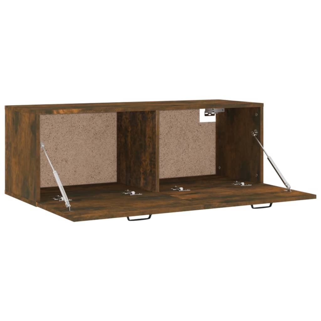 Έπιπλο Τηλεόρασης Τοίχου Καπνιστή δρυς 100x30x30 εκ. Επεξ. Ξύλο 7
