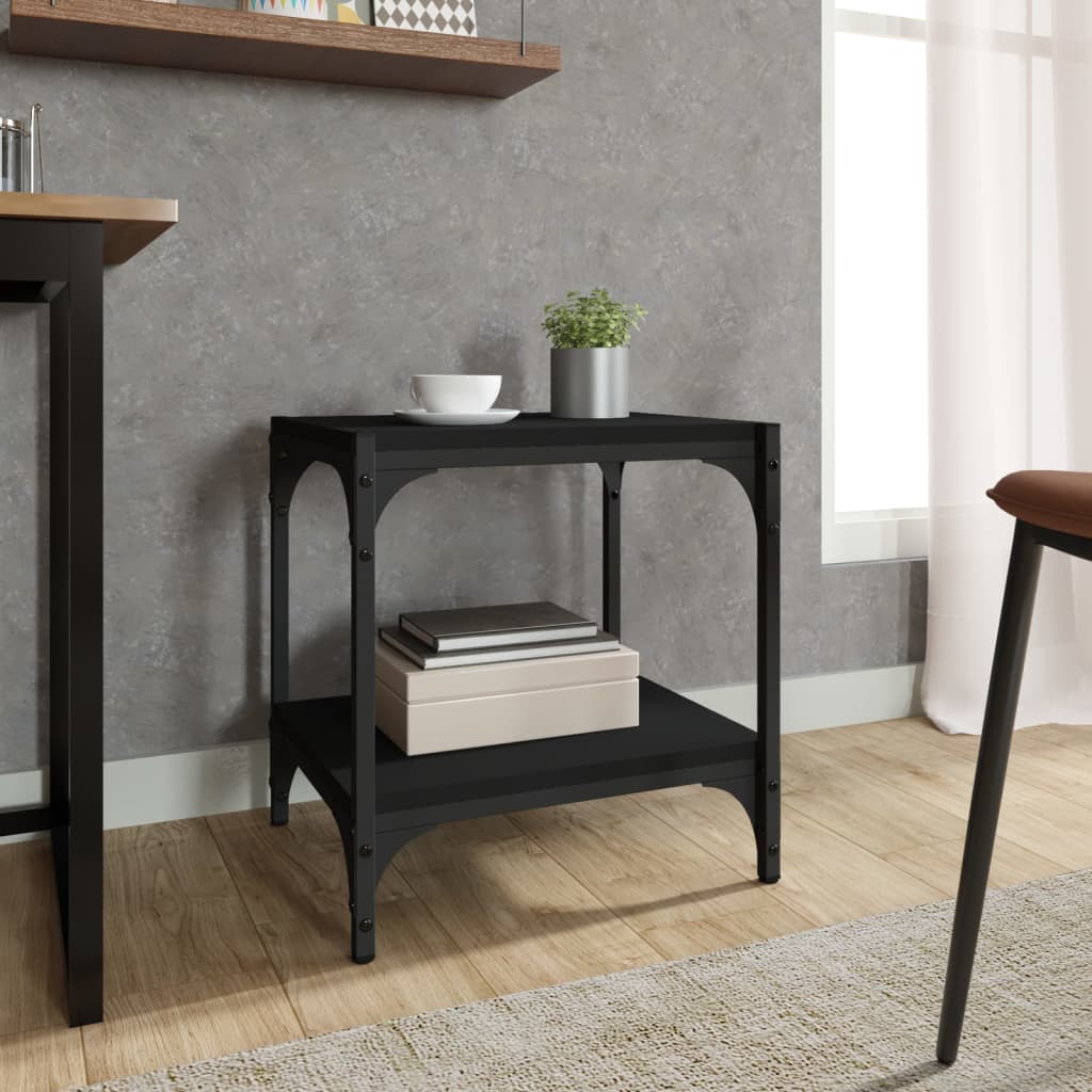 Έπιπλο Τηλεόρασης Μαύρο 40x33x41 εκ Επεξεργασμένο Ξύλο & Ατσάλι 3