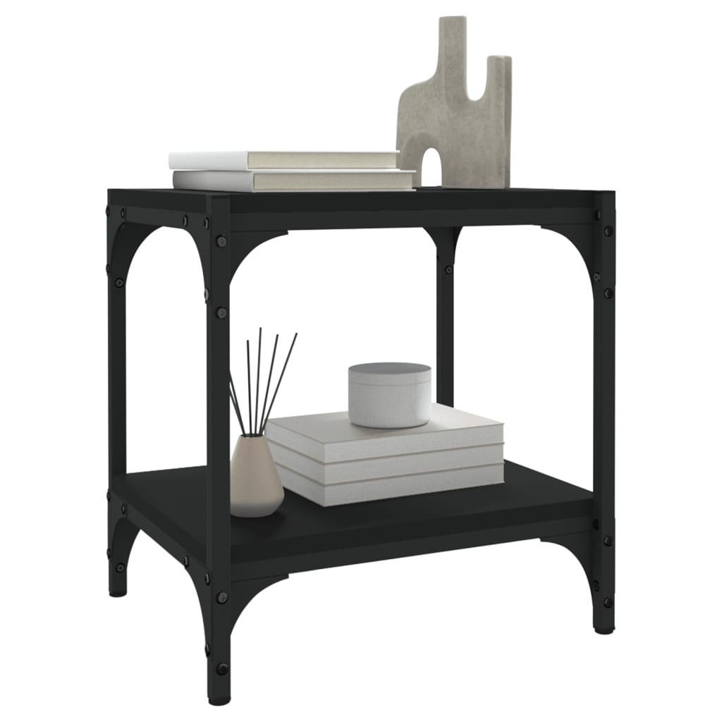 Έπιπλο Τηλεόρασης Μαύρο 40x33x41 εκ Επεξεργασμένο Ξύλο & Ατσάλι 4