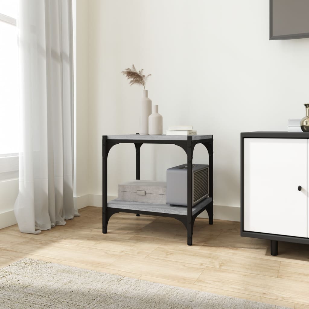 Έπιπλο Τηλεόρασης Γκρι Sonoma 40x33x41 εκ. Επεξ. Ξύλο & Ατσάλι 1