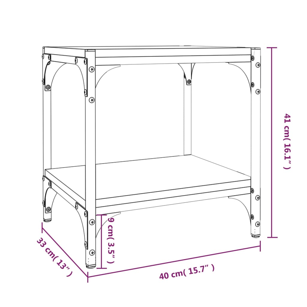 Έπιπλο Τηλεόρασης Γκρι Sonoma 40x33x41 εκ. Επεξ. Ξύλο & Ατσάλι 9