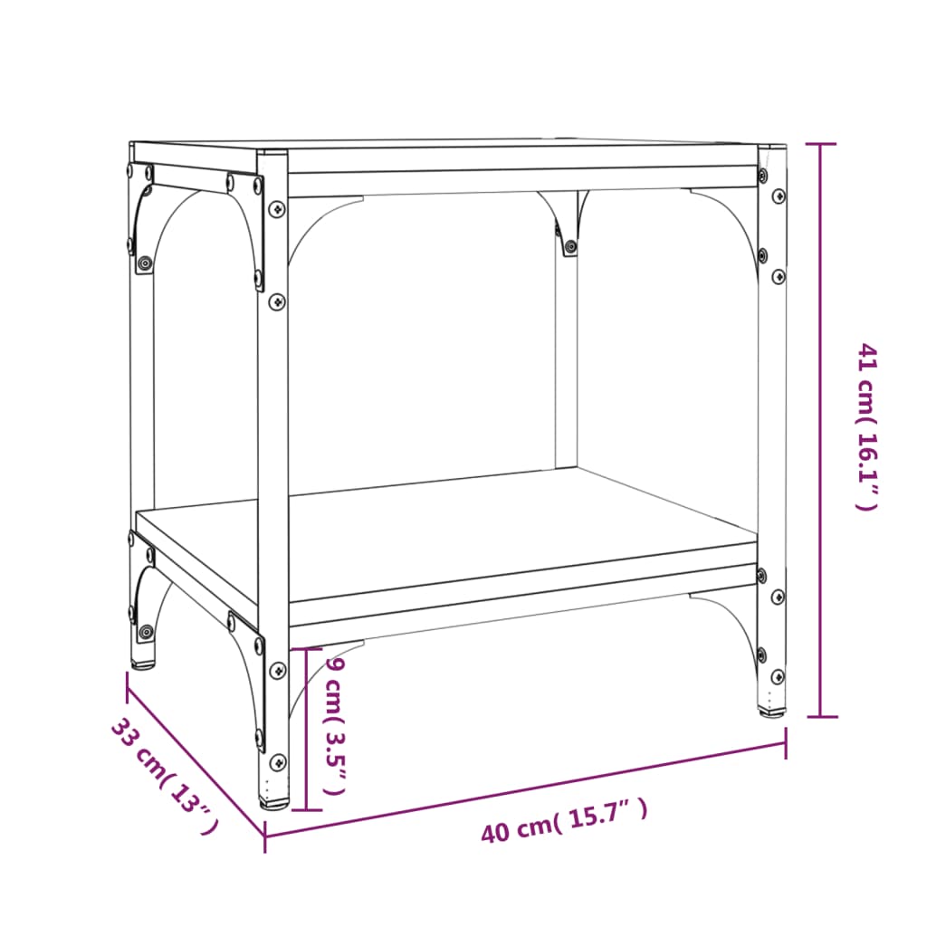 Έπιπλο Τηλεόρασης Καφέ Δρυς 40x33x41 εκ. Επεξ. Ξύλο & Ατσάλι 9
