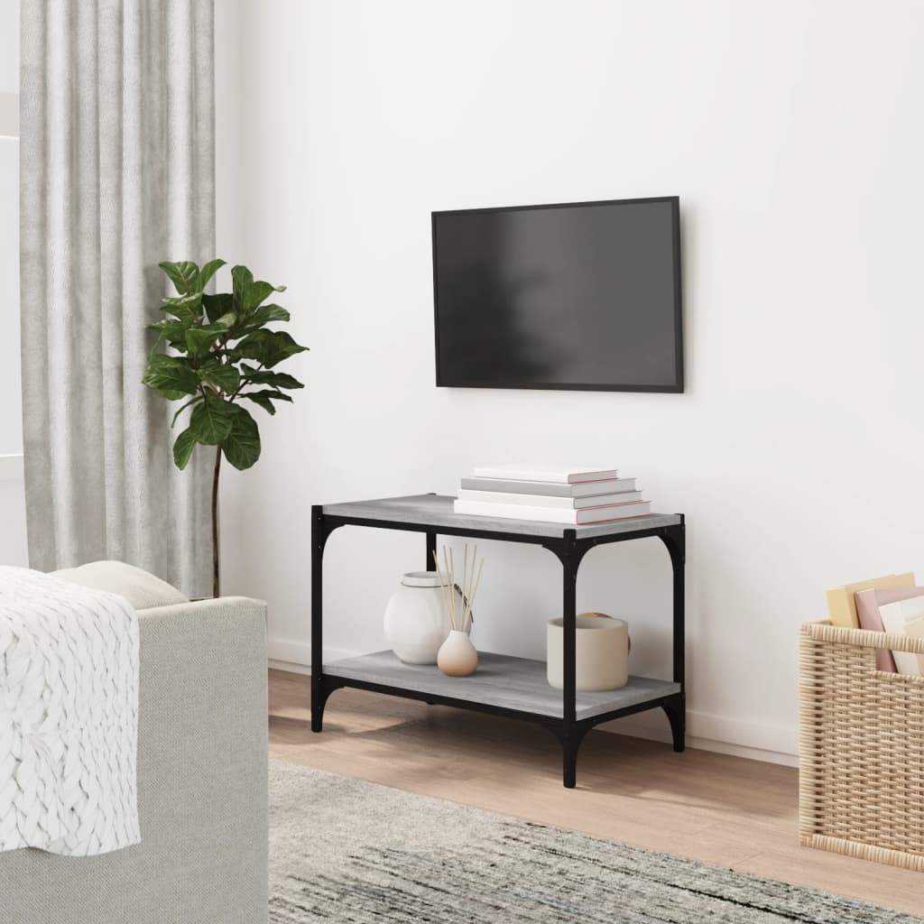 Έπιπλο Τηλεόρασης Γκρι Sonoma 60x33x41 εκ. Επεξ. Ξύλο & Ατσάλι 1