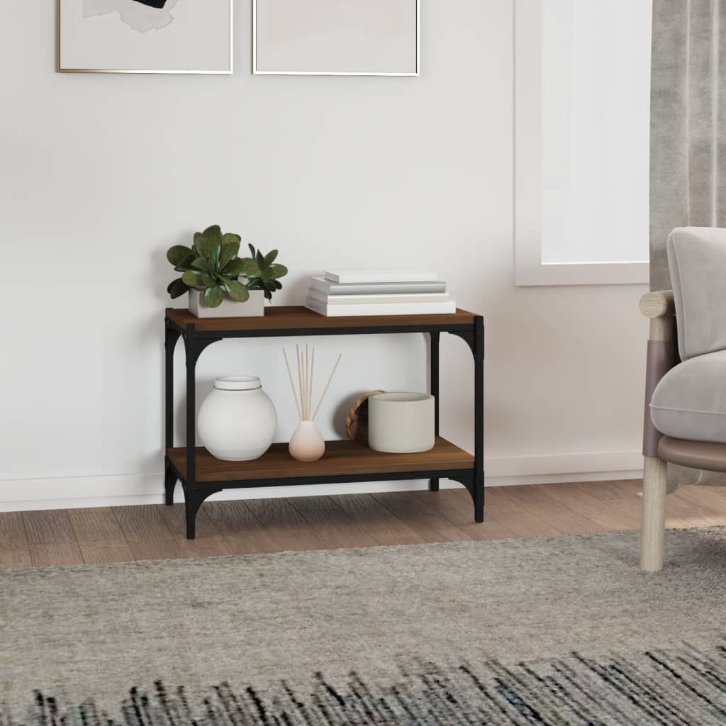 Έπιπλο Τηλεόρασης Καφέ Δρυς 60x33x41 εκ. Επεξ. Ξύλο & Ατσάλι 3