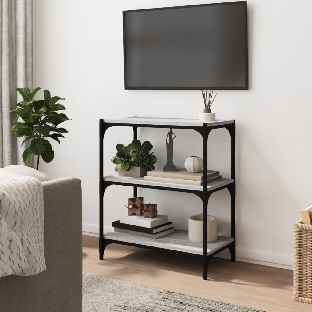 Βιβλιοθήκη Γκρι Sonoma 60 x 33 x 70,5 εκ. Επεξ. Ξύλο & Ατσάλι 3