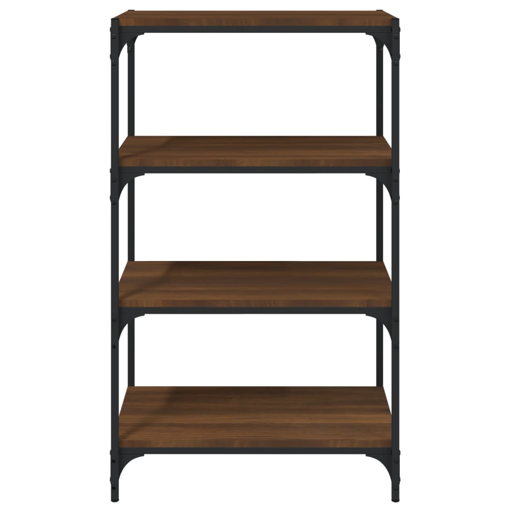 Βιβλιοθήκη Καφέ Δρυς 60x33x100 εκ. Επεξεργασμένο Ξύλο & Ατσάλι 5