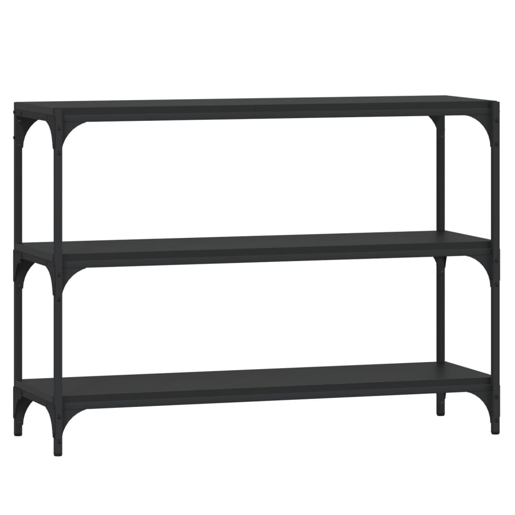 Βιβλιοθήκη Μαύρη 100x33x70,5 εκ. Επεξεργασμένο Ξύλο & Ατσάλι 2