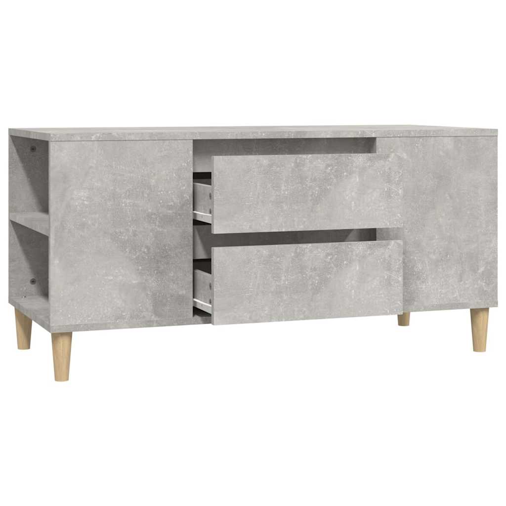 Έπιπλο Τηλεόρασης Γκρι Σκυροδέματος 102x44,5x50 εκ. Επεξ. Ξύλο 6