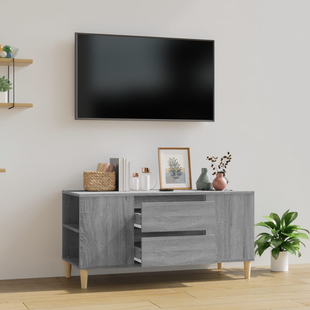 Έπιπλο Τηλεόρασης Γκρι Sonoma 102x44,5x50εκ. Επεξεργασμένο Ξύλο 1