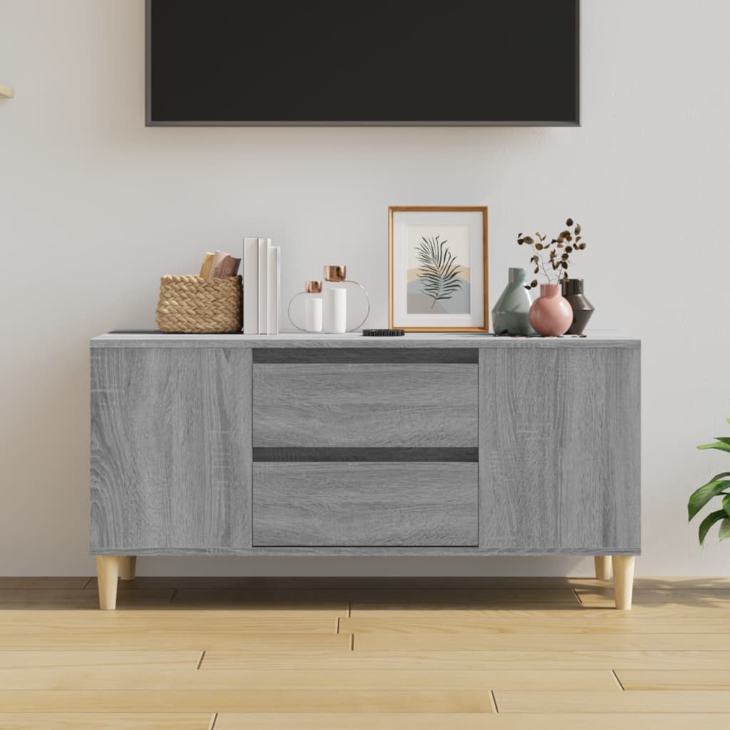 Έπιπλο Τηλεόρασης Γκρι Sonoma 102x44,5x50εκ. Επεξεργασμένο Ξύλο 3