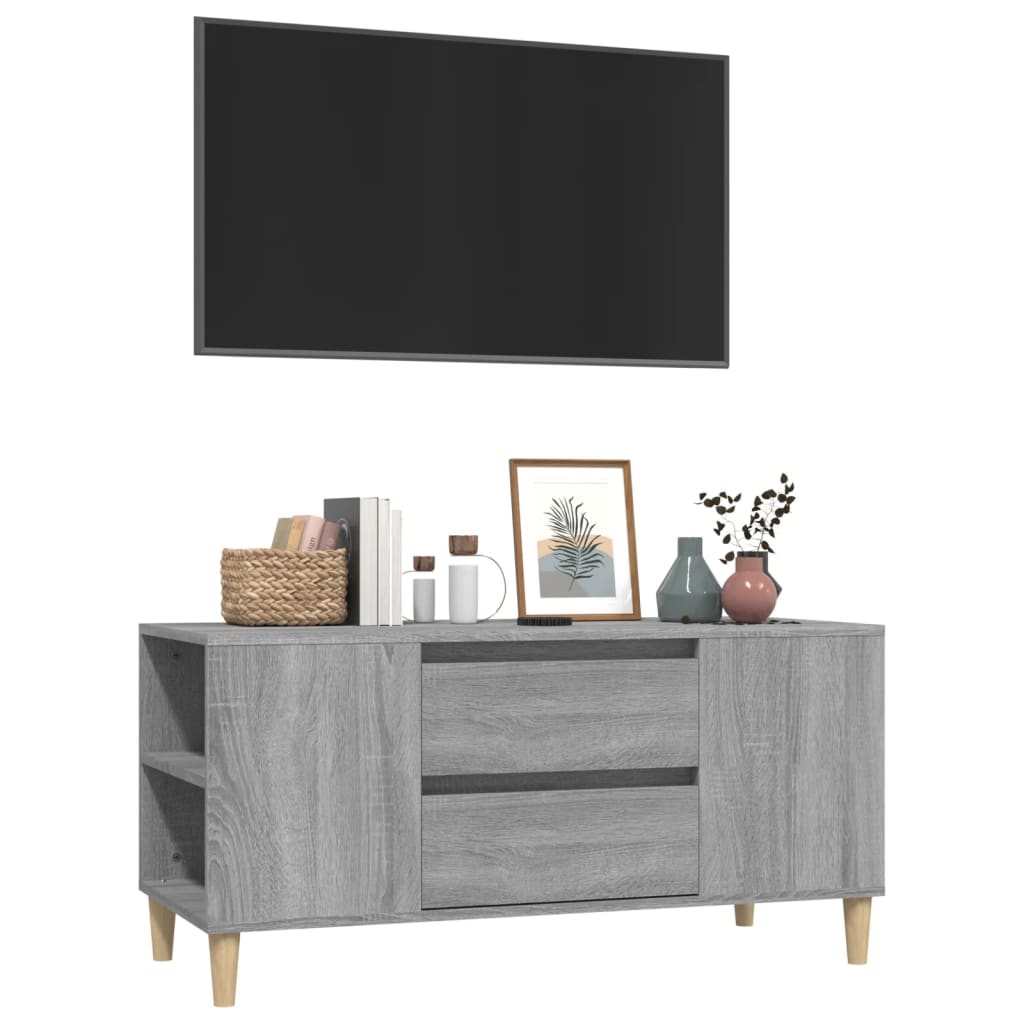 Έπιπλο Τηλεόρασης Γκρι Sonoma 102x44,5x50εκ. Επεξεργασμένο Ξύλο 4
