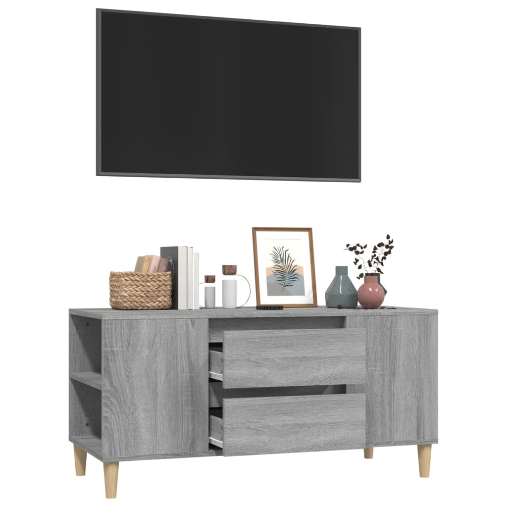 Έπιπλο Τηλεόρασης Γκρι Sonoma 102x44,5x50εκ. Επεξεργασμένο Ξύλο 5