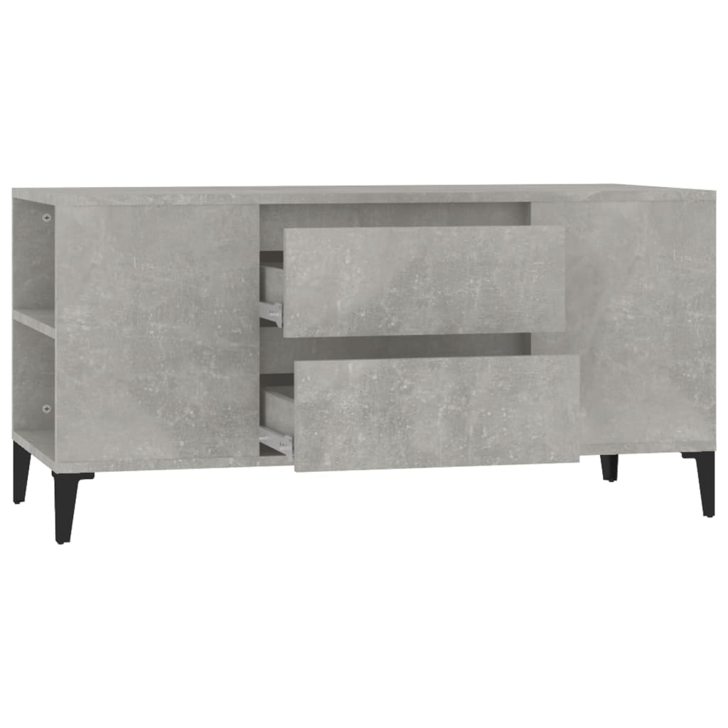 Έπιπλο Τηλεόρασης Γκρι Σκυροδέματος 102x44,5x50 εκ. Επεξ. Ξύλο 7