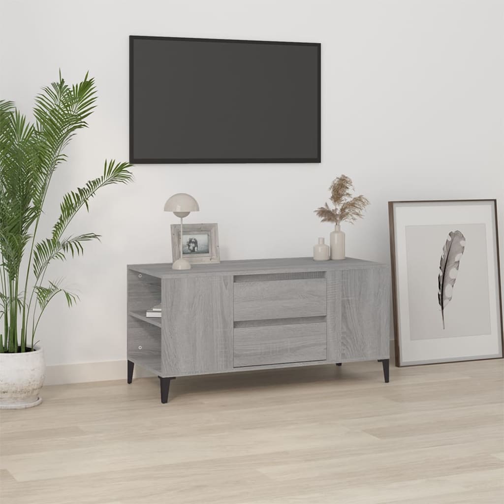 Έπιπλο Τηλεόρασης Γκρι Sonoma 102x44,5x50 εκ. από Επεξεργ. Ξύλο 1