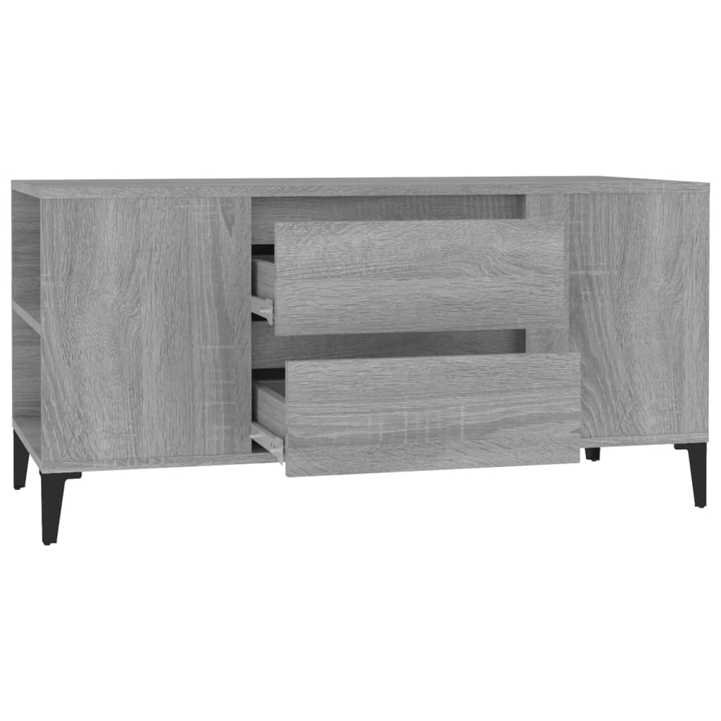 Έπιπλο Τηλεόρασης Γκρι Sonoma 102x44,5x50 εκ. από Επεξεργ. Ξύλο 7