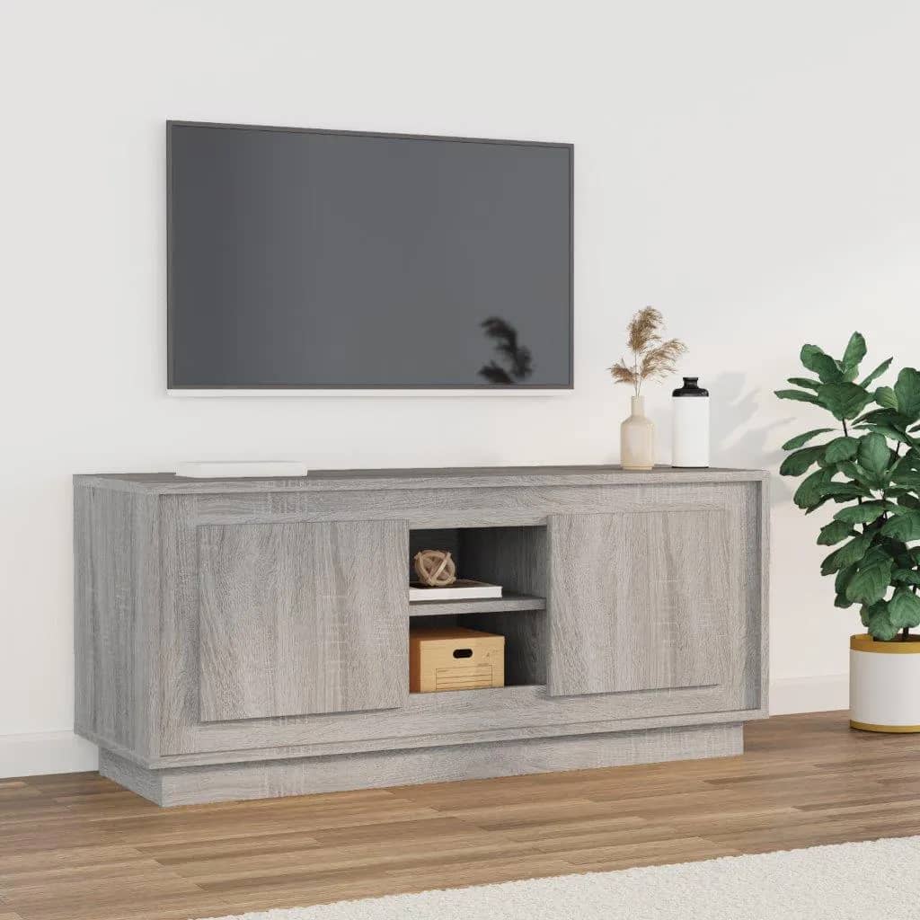 Έπιπλο Τηλεόρασης Γκρι Sonoma 102x35x45 εκ. από Επεξεργ. Ξύλο 1