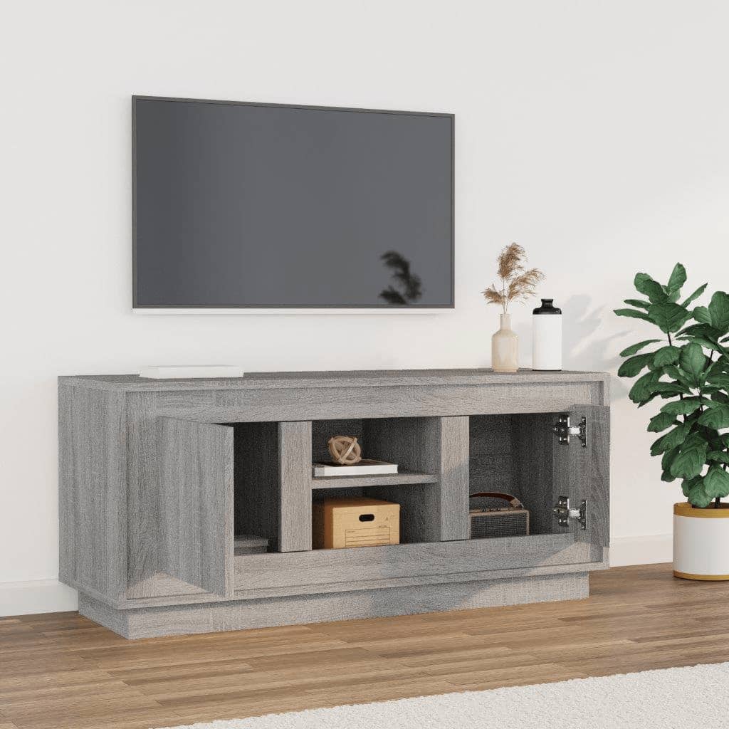 Έπιπλο Τηλεόρασης Γκρι Sonoma 102x35x45 εκ. από Επεξεργ. Ξύλο 3