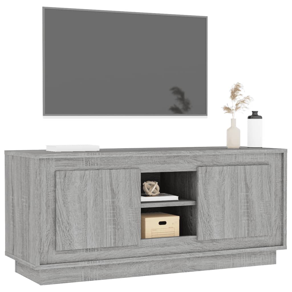 Έπιπλο Τηλεόρασης Γκρι Sonoma 102x35x45 εκ. από Επεξεργ. Ξύλο 4