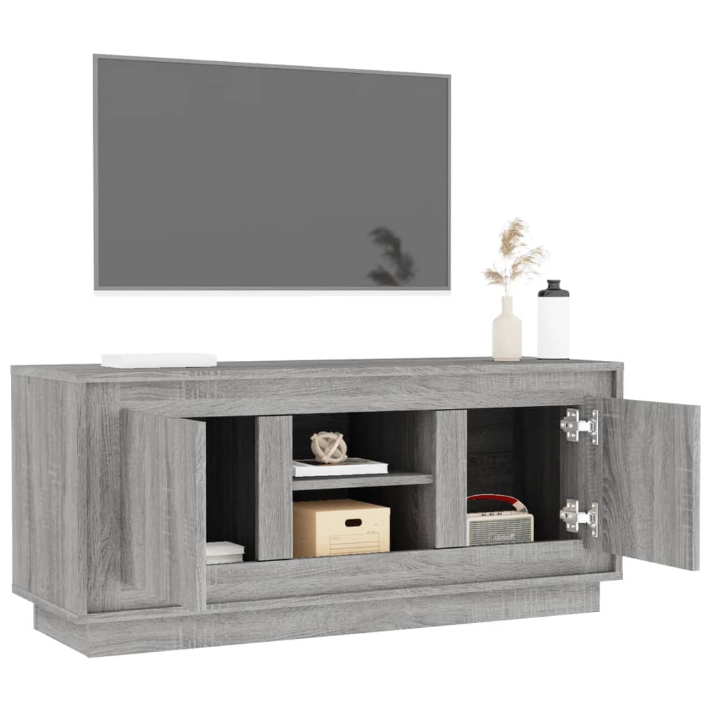 Έπιπλο Τηλεόρασης Γκρι Sonoma 102x35x45 εκ. από Επεξεργ. Ξύλο 5