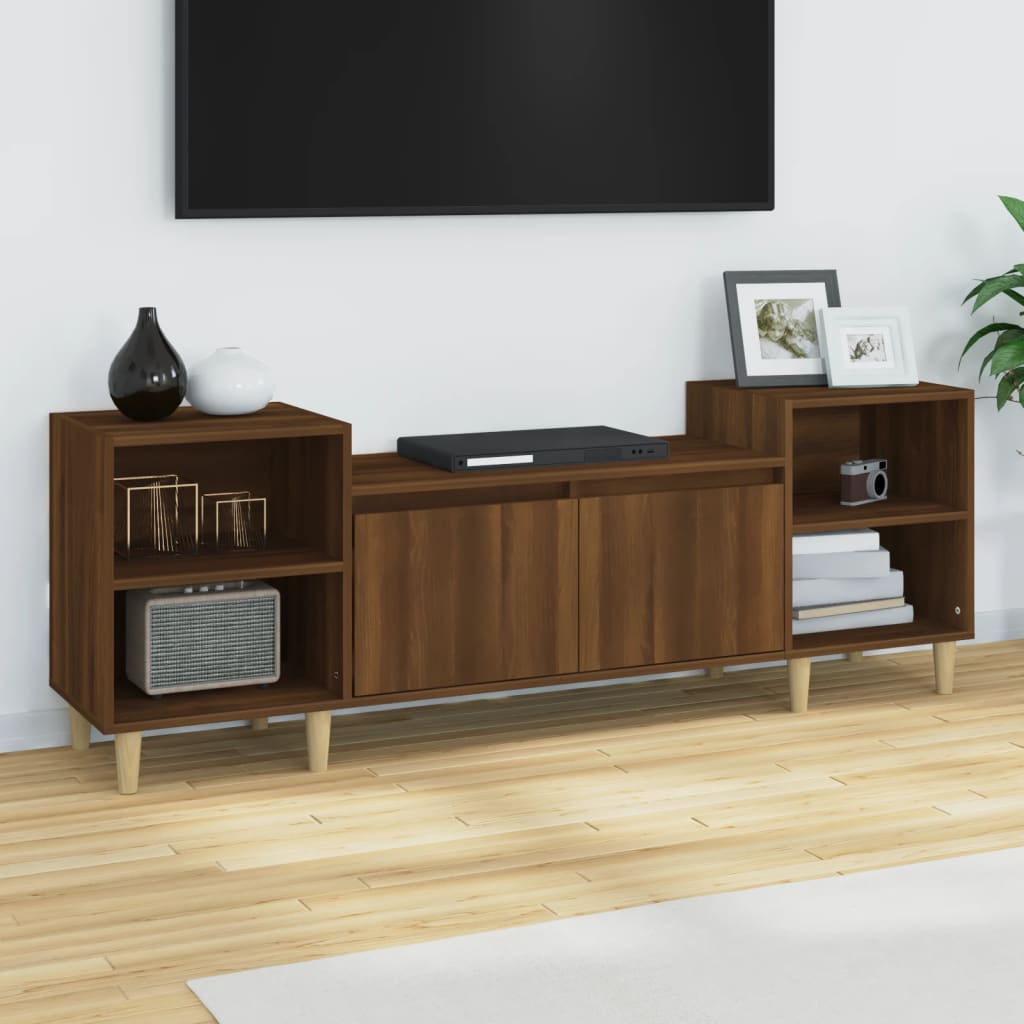 Έπιπλο Τηλεόρασης Καφέ Δρυς 160x35x55 εκ. Επεξεργασμένο Ξύλο 1