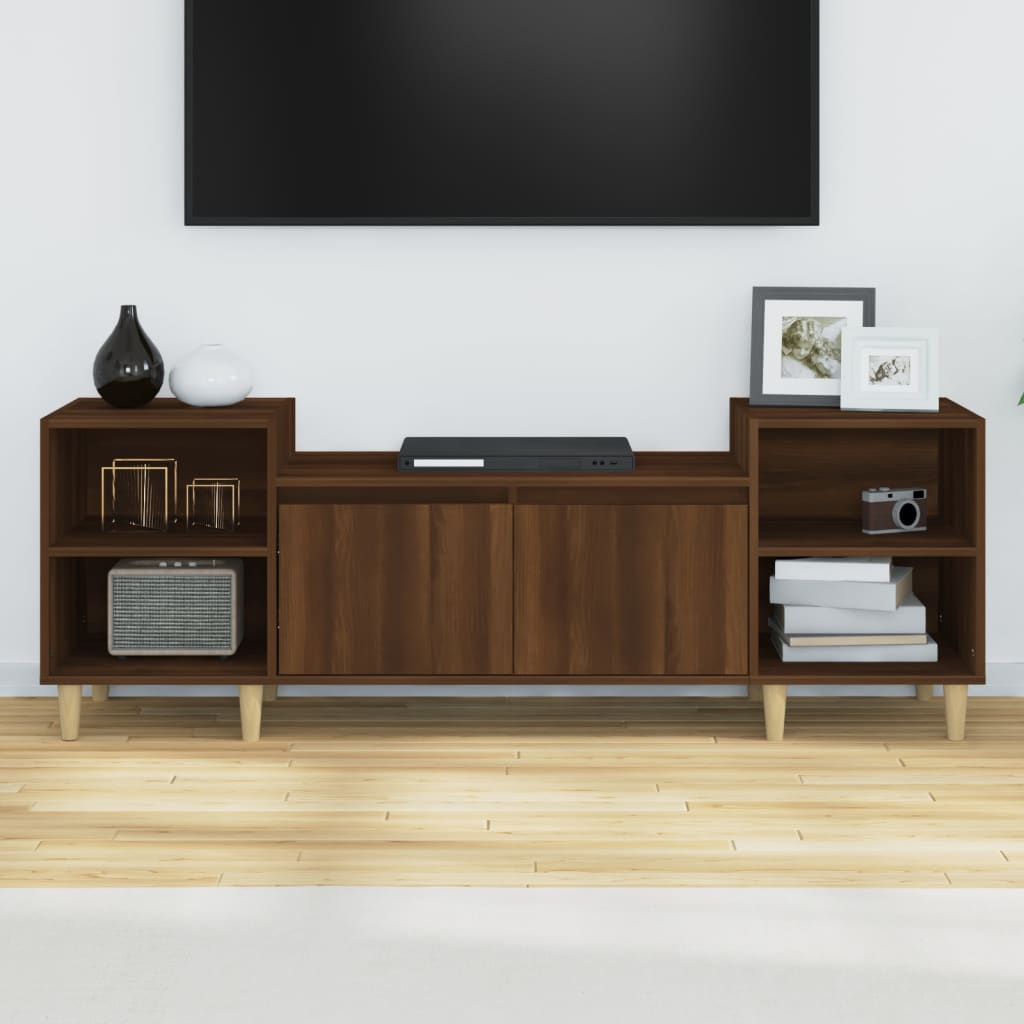 Έπιπλο Τηλεόρασης Καφέ Δρυς 160x35x55 εκ. Επεξεργασμένο Ξύλο 3