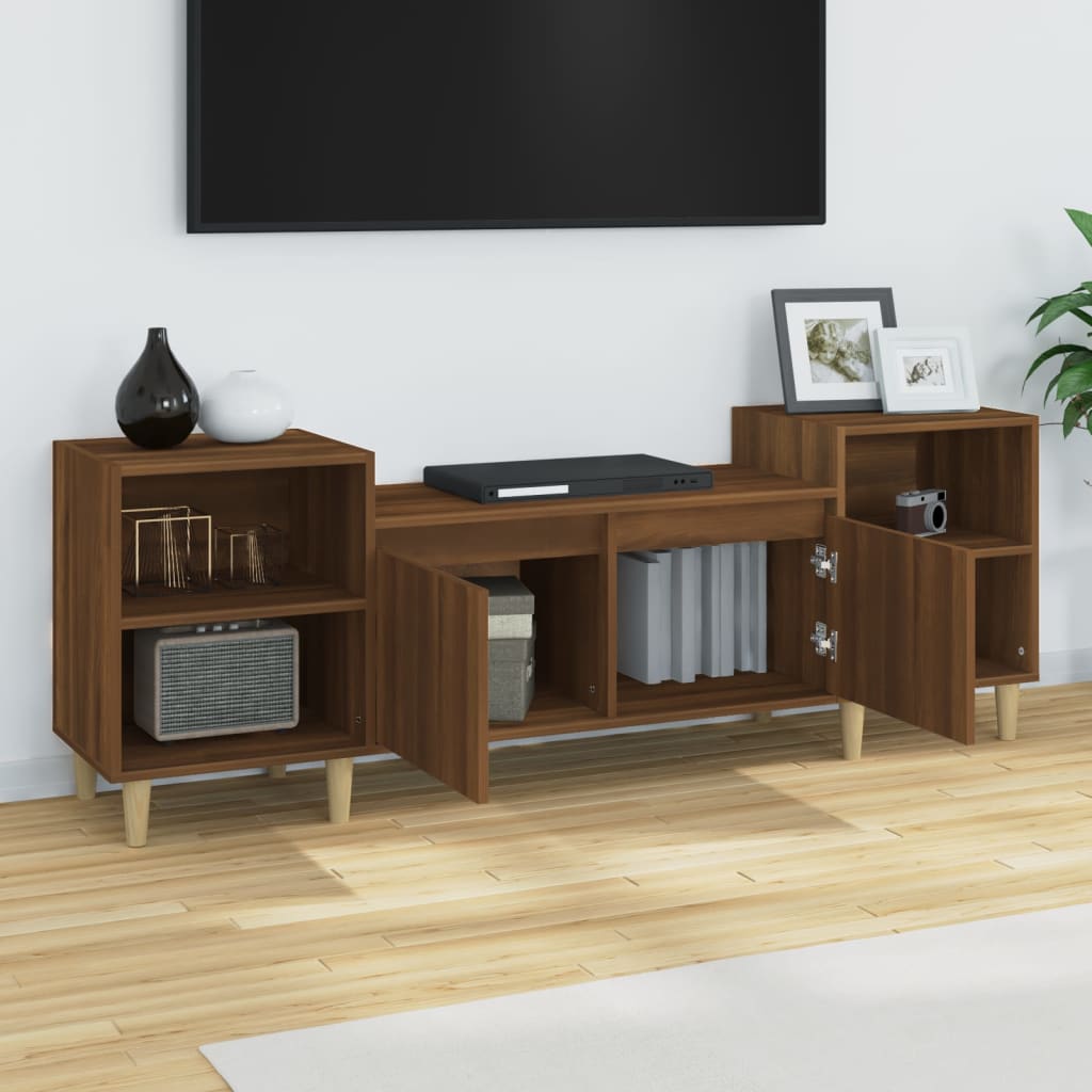 Έπιπλο Τηλεόρασης Καφέ Δρυς 160x35x55 εκ. Επεξεργασμένο Ξύλο 4