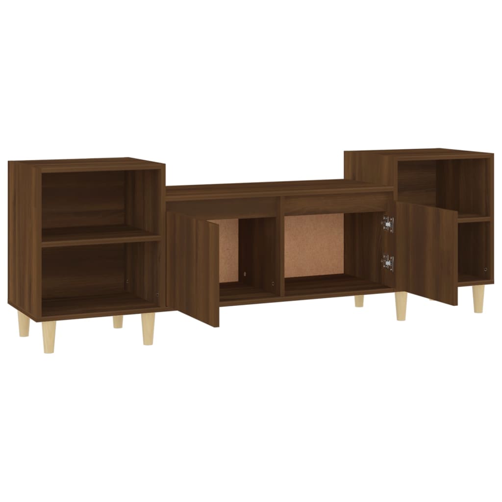 Έπιπλο Τηλεόρασης Καφέ Δρυς 160x35x55 εκ. Επεξεργασμένο Ξύλο 7