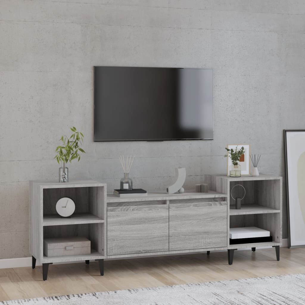 Έπιπλο Τηλεόρασης Γκρι Sonoma 160x35x55 εκ. από Επεξεργ. Ξύλο 1