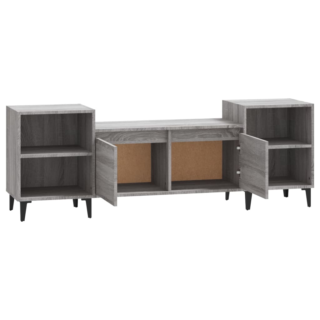 Έπιπλο Τηλεόρασης Γκρι Sonoma 160x35x55 εκ. από Επεξεργ. Ξύλο 5