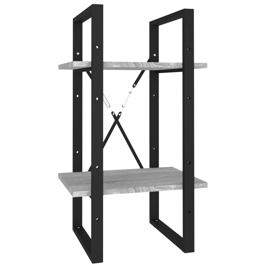 Βιβλιοθήκη με 2 Ράφια Γκρι Sonoma 40x30x70 εκ. Επεξεργ. Ξύλο 2