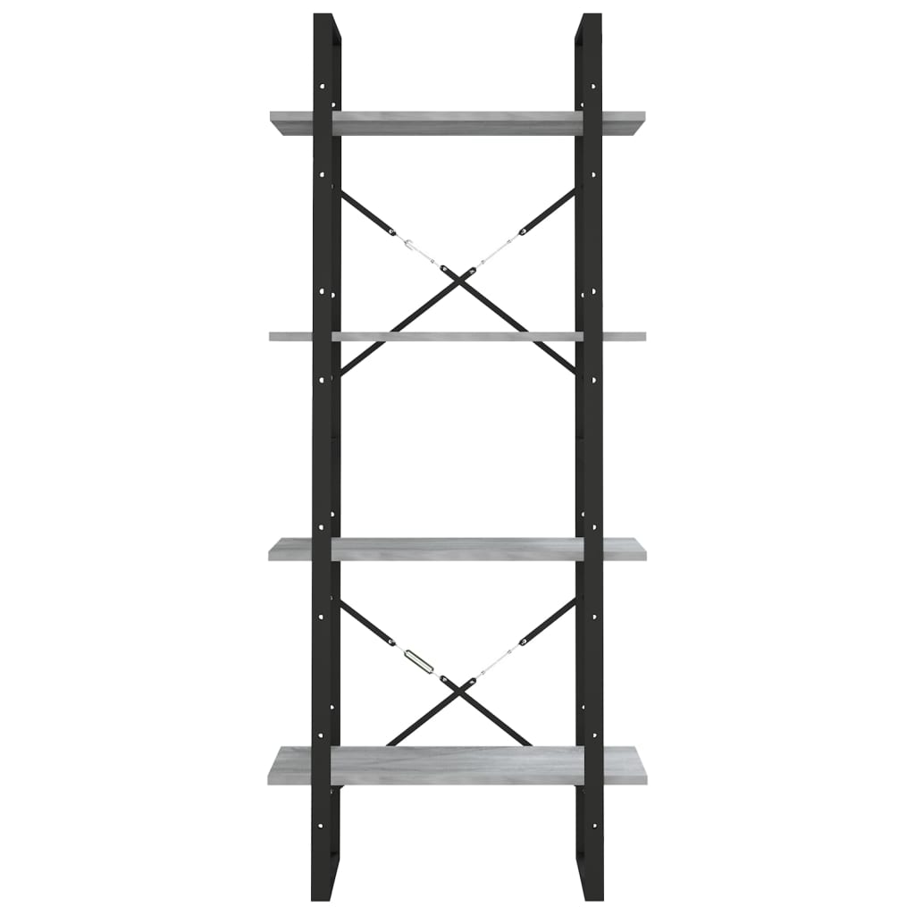 Βιβλιοθήκη με 4 Ράφια Γκρι Sonoma 60x30x140 εκ. Επεξεργ. Ξύλο 5